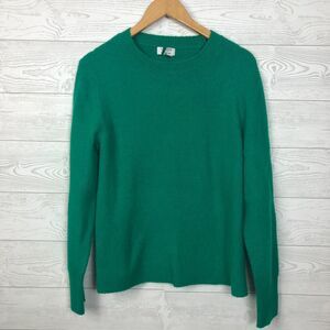 J Crew Women's Crewneck Sweater in Extra Soft Yarn Long Sleeve Green Size Large